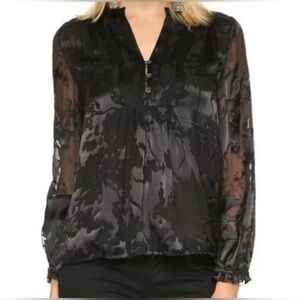Diane Von Furstenberg Silk Blend Annalise Burnout Velvet Top Size 2 Whimsigoth